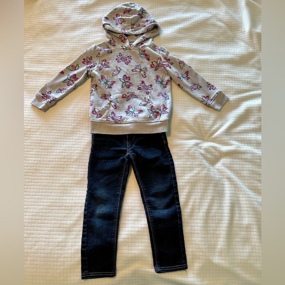 🍀Garanimals top, Levi’s Denim Legging bottom Girl 3T EUC